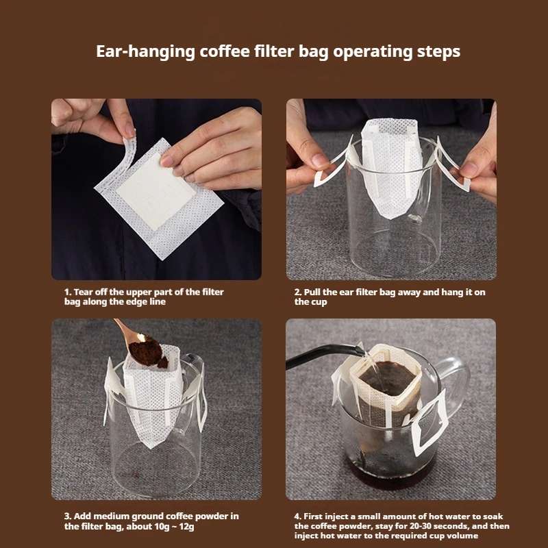25-500pcs Coffee Filter Paper Bags Disposable Drip Coffee Paper Pack Portable Hanging Ear Espresso Coffee Accessories Tea Tool 25-500pcs Coffee Filter Paper Bags Disposable Drip Coffee Paper Pack Portable Hanging Ear Espresso Coffee Accessories Tea Tool