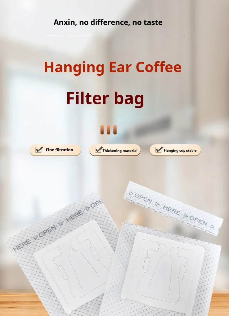 25-500pcs Coffee Filter Paper Bags Disposable Drip Coffee Paper Pack Portable Hanging Ear Espresso Coffee Accessories Tea Tool
