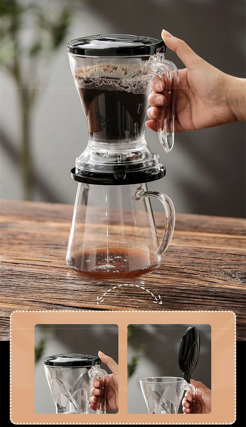 600ml Pour Over Coffee Dripper Cold and Heat Resistant Removable Coffee Filter Hand-brewed Espresso Pot Infuser Loose Leaf Tea