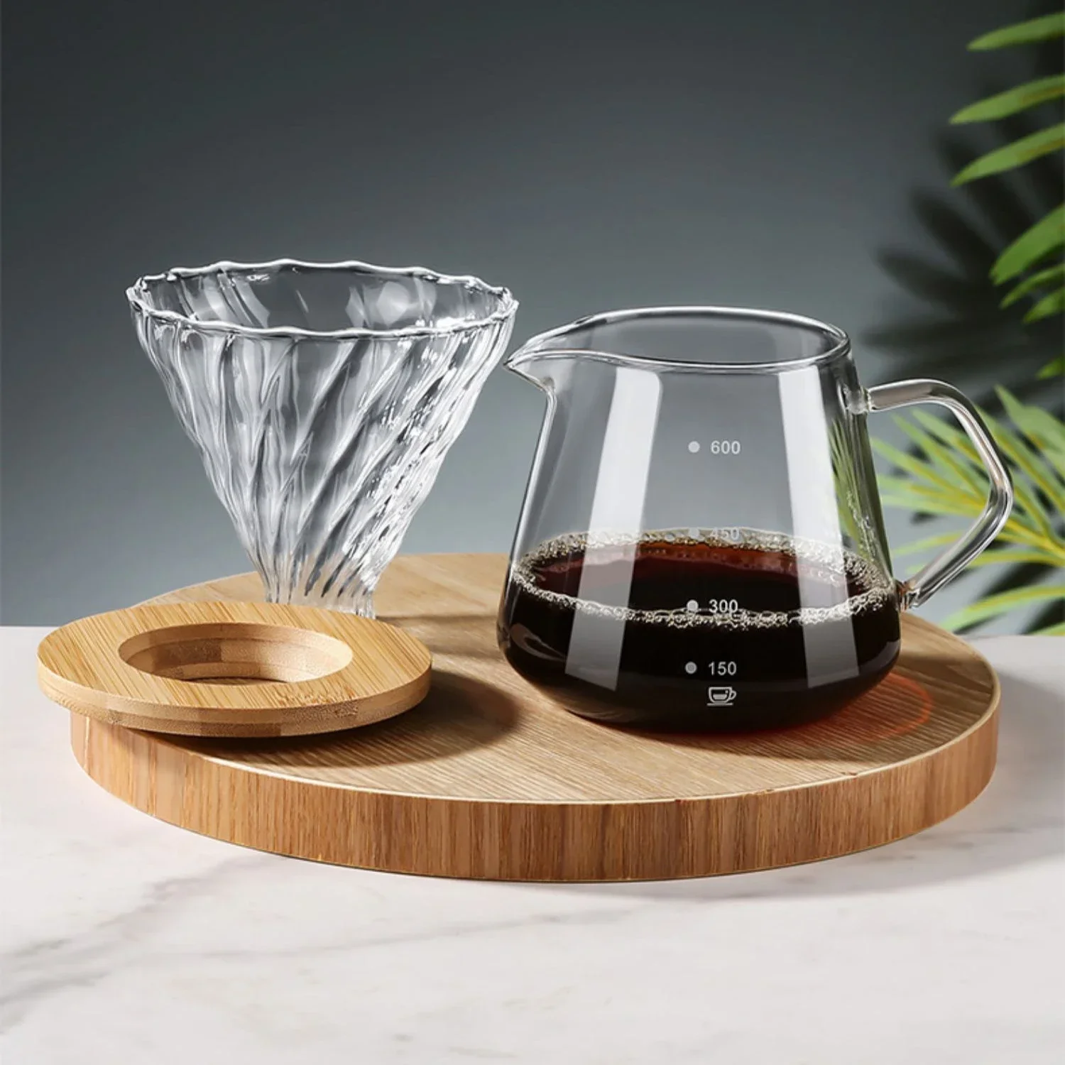 Pour Over Coffee Maker Set Glass Carafe Coffee with Glass Coffee Filter Drip Coffee Maker Set for Home or Office 600ml 300ml Pour Over Coffee Maker Set Glass Carafe Coffee with Glass Coffee Filter Drip Coffee Maker Set for Home or Office 600ml 300ml