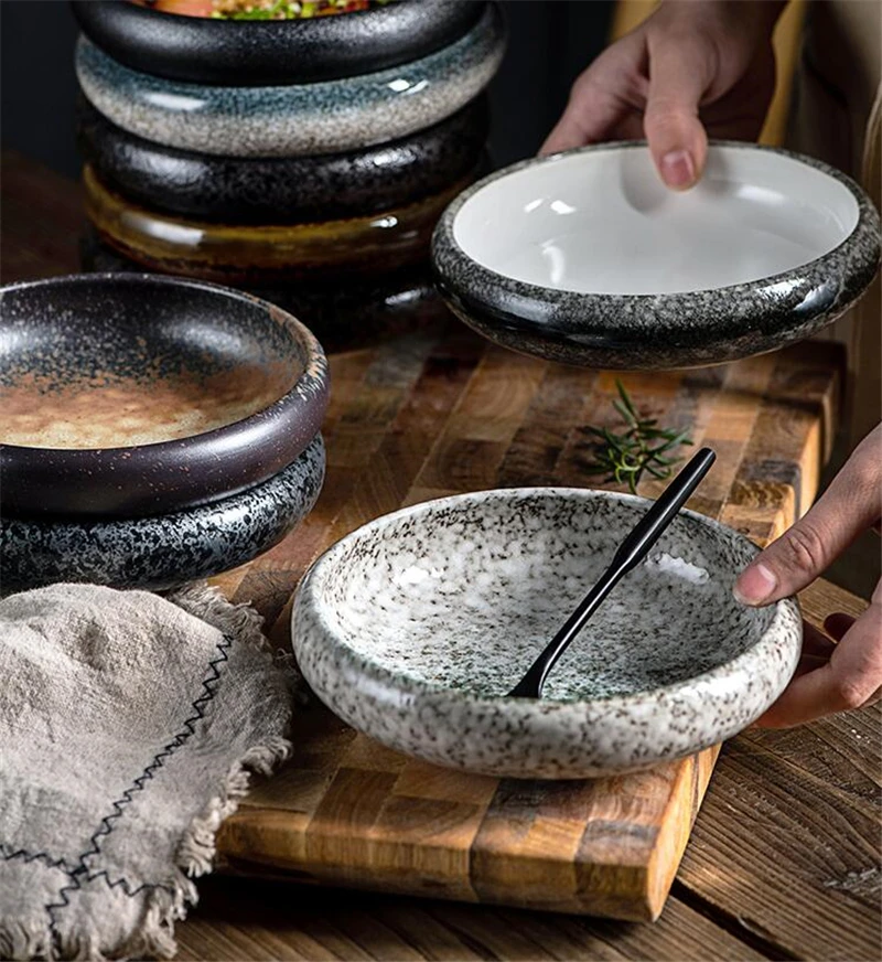 Creative retro ceramic sushi dishes Japanese and Korean snacks small dishes and plates sets ceramic plate japanese dish set