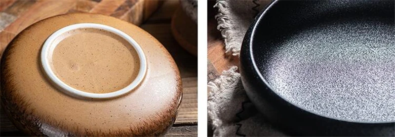 Creative retro ceramic sushi dishes Japanese and Korean snacks small dishes and plates sets ceramic plate japanese dish set