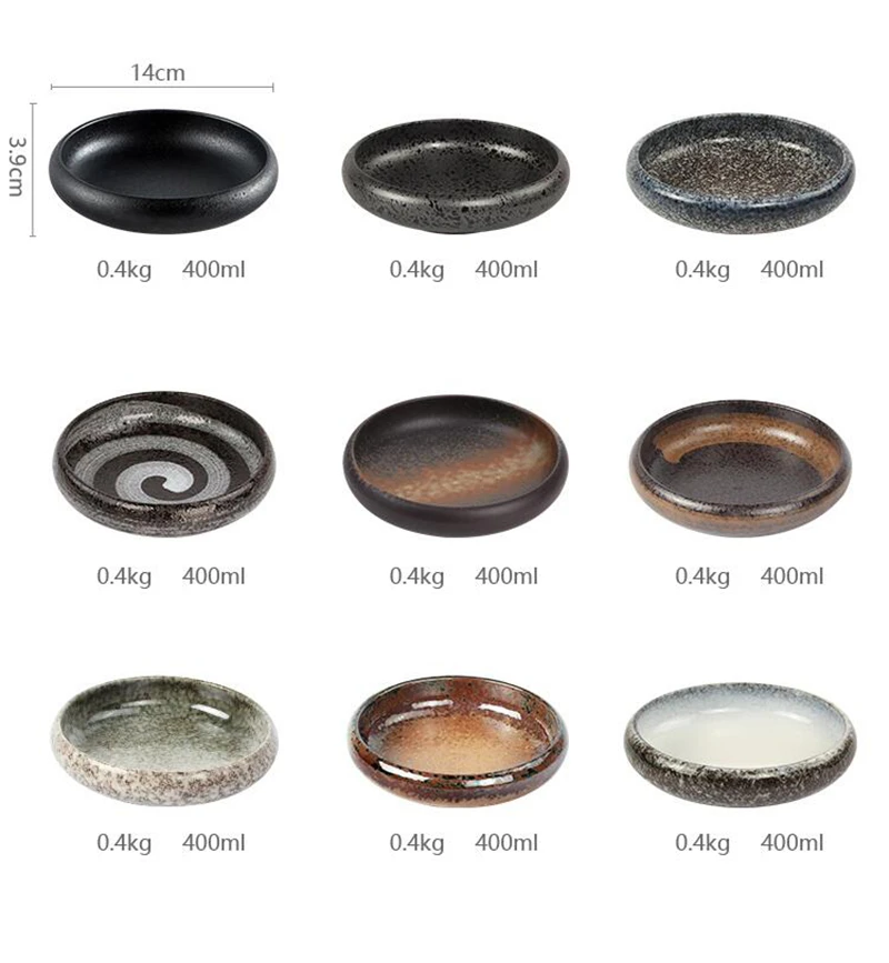 Creative retro ceramic sushi dishes Japanese and Korean snacks small dishes and plates sets ceramic plate japanese dish set