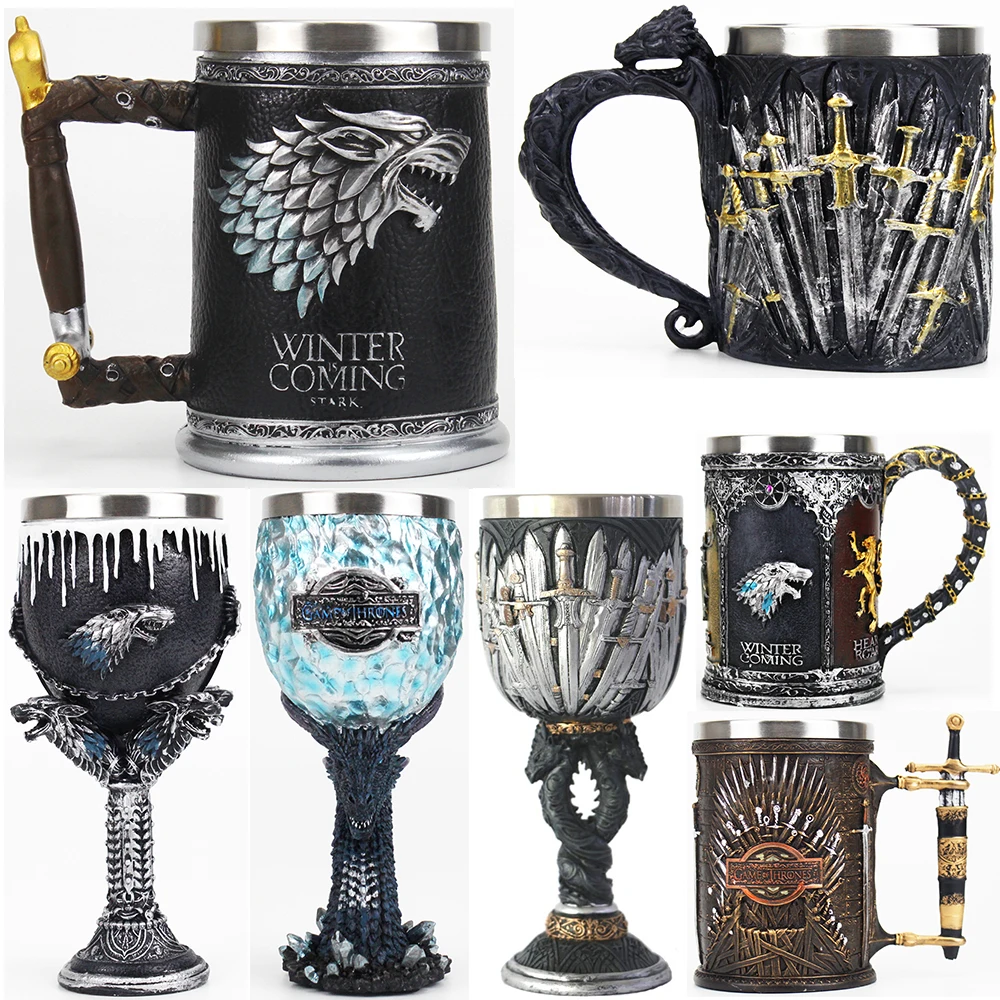 GOT Mug Goblet Stainless Steel Resin 3D Beer Tankard Wine Glass Mugs 600ml 400ml 200ml Party Drinkware Decoration Christmas Gift GOT Mug Goblet Stainless Steel Resin 3D Beer Tankard Wine Glass Mugs 600ml 400ml 200ml Party Drinkware Decoration Christmas Gift