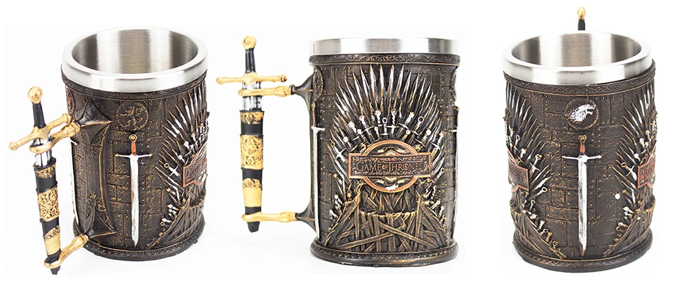 GOT Mug Goblet Stainless Steel Resin 3D Beer Tankard Wine Glass Mugs 600ml 400ml 200ml Party Drinkware Decoration Christmas Gift GOT Mug Goblet Stainless Steel Resin 3D Beer Tankard Wine Glass Mugs 600ml 400ml 200ml Party Drinkware Decoration Christmas Gift