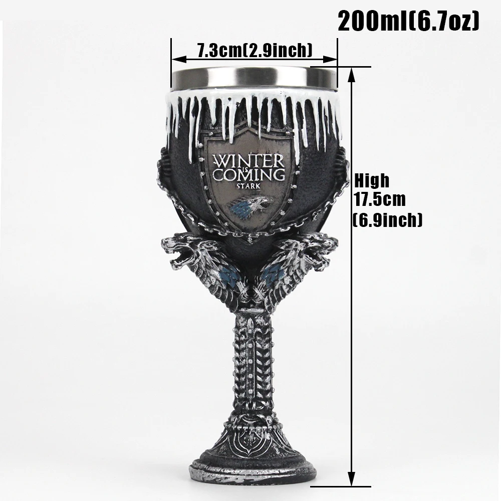 GOT Mug Goblet Stainless Steel Resin 3D Beer Tankard Wine Glass Mugs 600ml 400ml 200ml Party Drinkware Decoration Christmas Gift GOT Mug Goblet Stainless Steel Resin 3D Beer Tankard Wine Glass Mugs 600ml 400ml 200ml Party Drinkware Decoration Christmas Gift