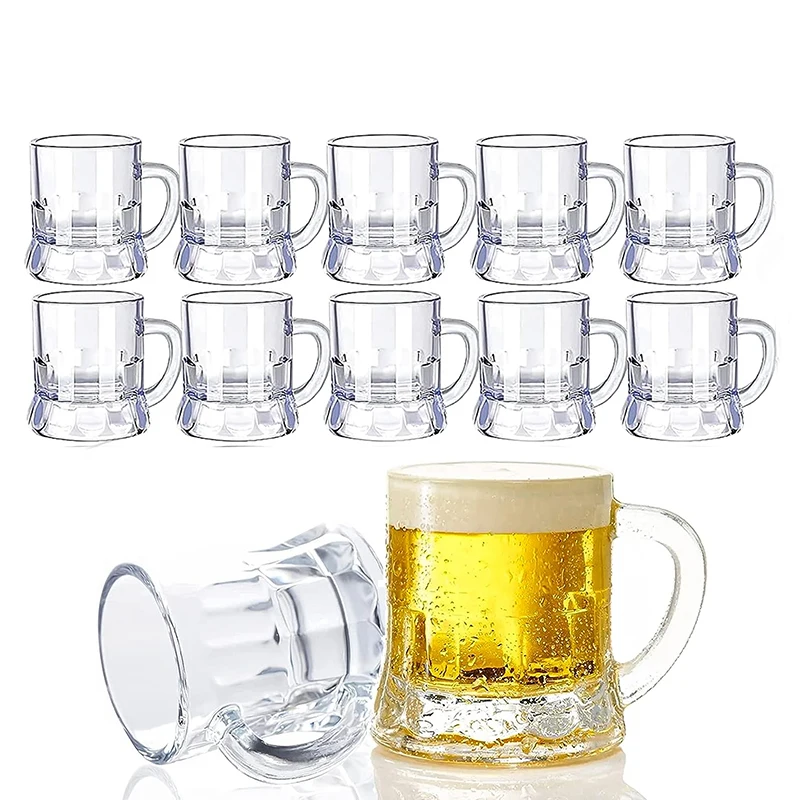 12PCS Mini Beer Mug Shot Glasses, Heavy Base Clear Mini Beer Mugs, Small Shot Cups for Party Drink, Beer 12PCS Mini Beer Mug Shot Glasses, Heavy Base Clear Mini Beer Mugs, Small Shot Cups for Party Drink, Beer