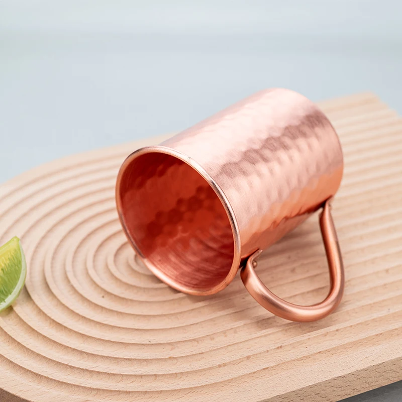 New 100% Copper Cups Pure Solid  Moscow Mule PURE Copper Mugs-Shaped 400ml Cocktail Cups Beer Milk Mug Drinkware