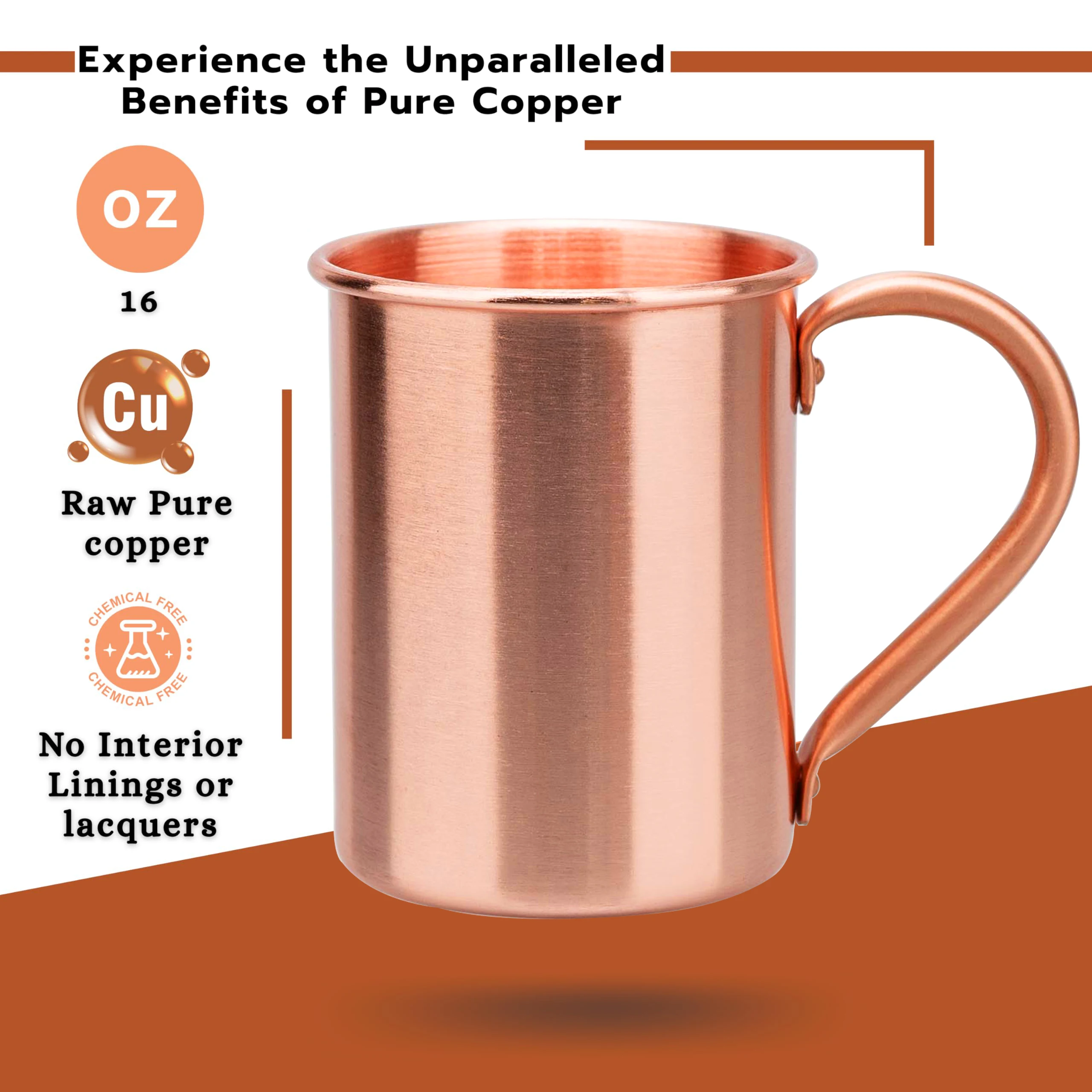 New 100% Copper Cups Pure Solid  Moscow Mule PURE Copper Mugs-Shaped 400ml Cocktail Cups Beer Milk Mug Drinkware