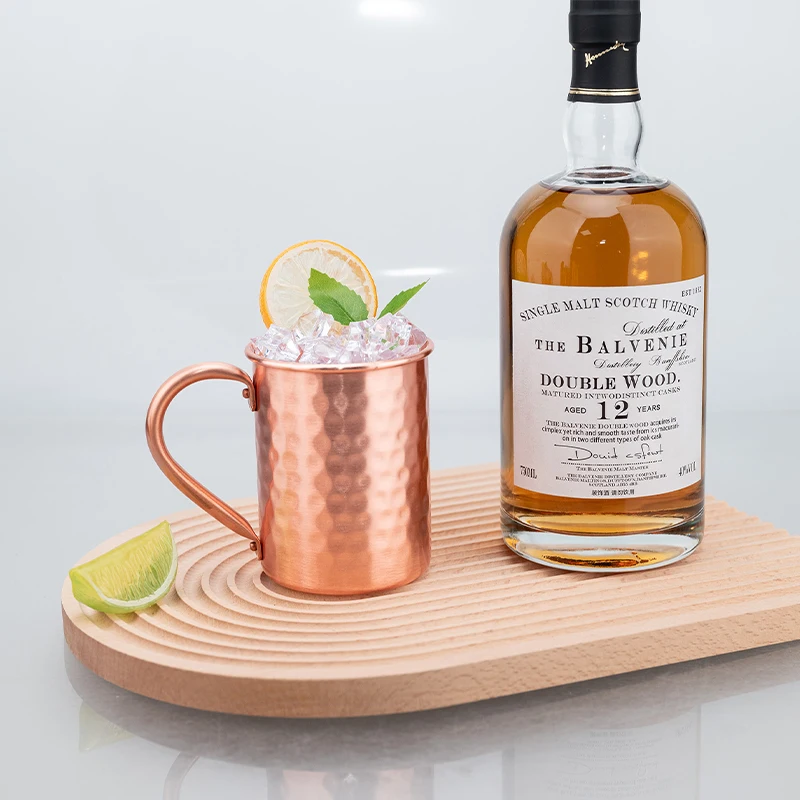 New 100% Copper Cups Pure Solid  Moscow Mule PURE Copper Mugs-Shaped 400ml Cocktail Cups Beer Milk Mug Drinkware