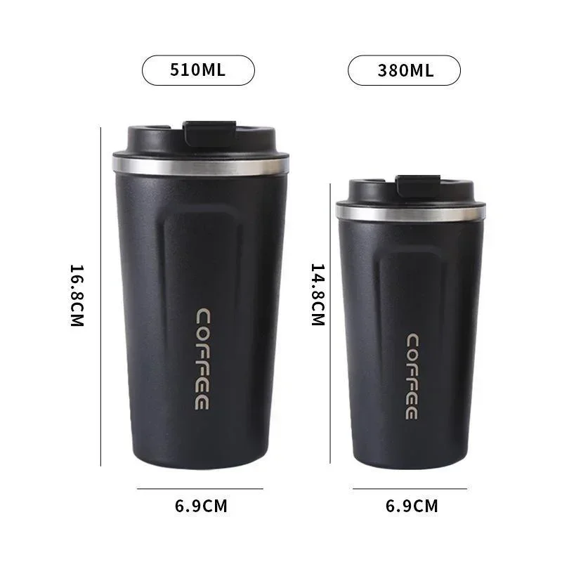 380/510ML Stainless Steel Insulated Coffee Mug Leak Proof Portable Travel Cup Vacuum Flask Outdoor Water Bottle