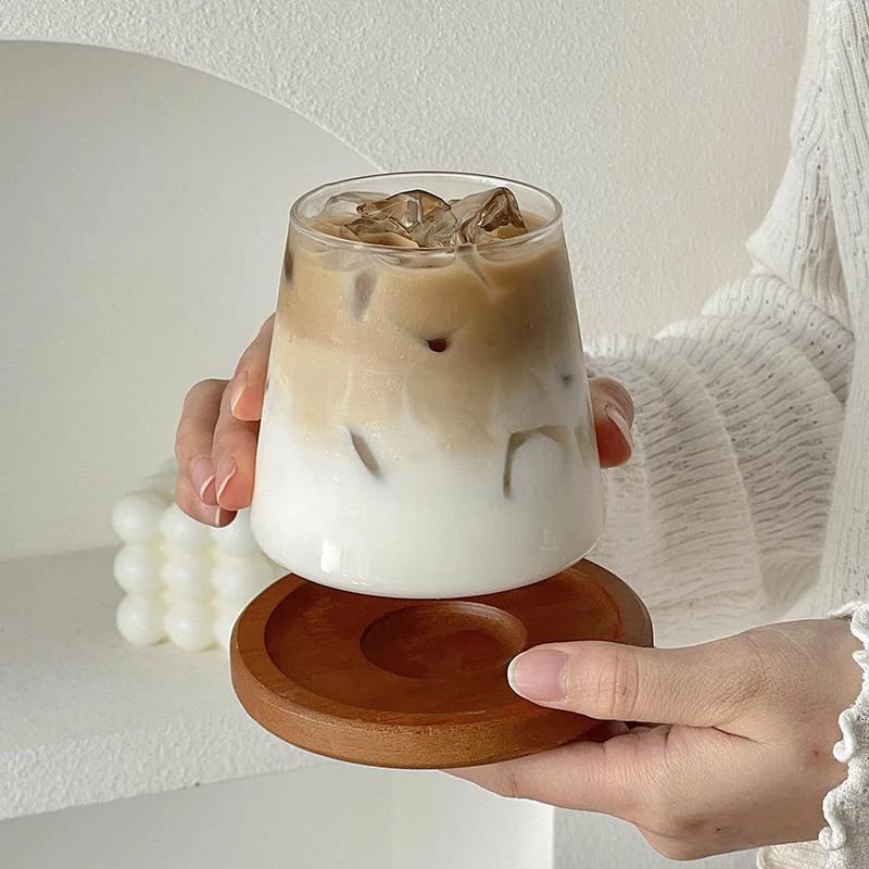 2/4pcs Glass Cup Coffee Cups 300ml Drinking Glass Cup Kitchen Accessorie 350ml Cup for Milk Tea Juice Cup Drink Glasses Bottle