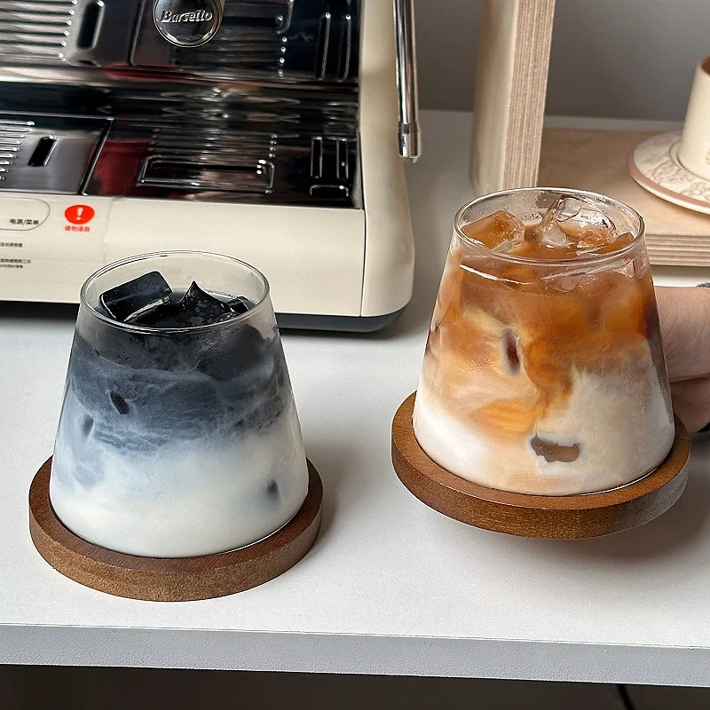 2/4pcs Glass Cup Coffee Cups 300ml Drinking Glass Cup Kitchen Accessorie 350ml Cup for Milk Tea Juice Cup Drink Glasses Bottle