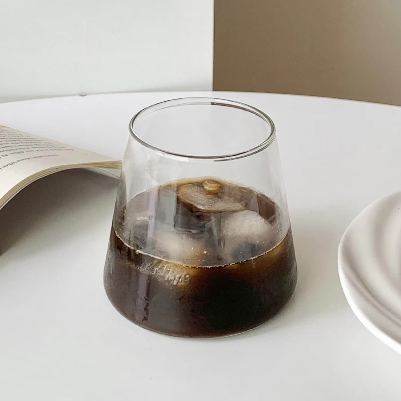 2/4pcs Glass Cup Coffee Cups 300ml Drinking Glass Cup Kitchen Accessorie 350ml Cup for Milk Tea Juice Cup Drink Glasses Bottle