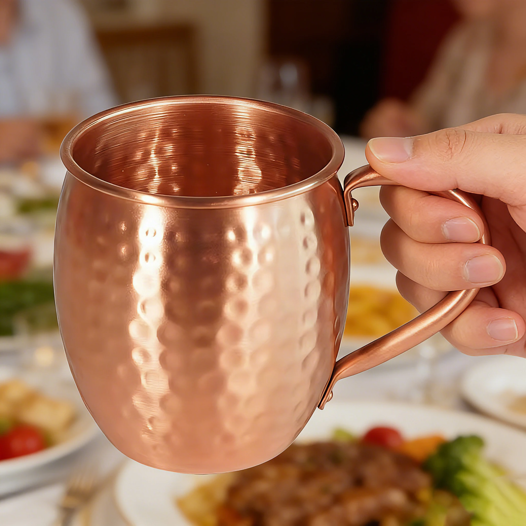 350ML 12oz 100% Copper Moscow Mule Mug Durable Coppery Beer Mug Coffee Mug Milk Cup Pure Copper Cocktail Whiskey Glass Drinkware