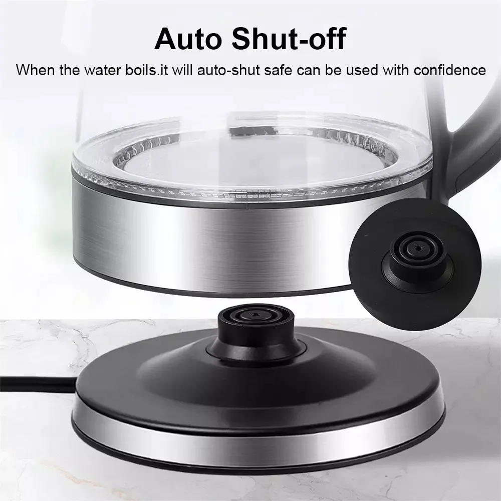 Electric Glass Kettle 2.0L Fast Boiling with Blue LED Light Auto Shut Off Boil Dry Protection Drip Free Spout Water Heater for Home Kitchen Electric Glass Kettle 2.0L Fast Boiling with Blue LED Light Auto Shut Off Boil Dry Protection Drip Free Spout Water Heater for Home Kitchen