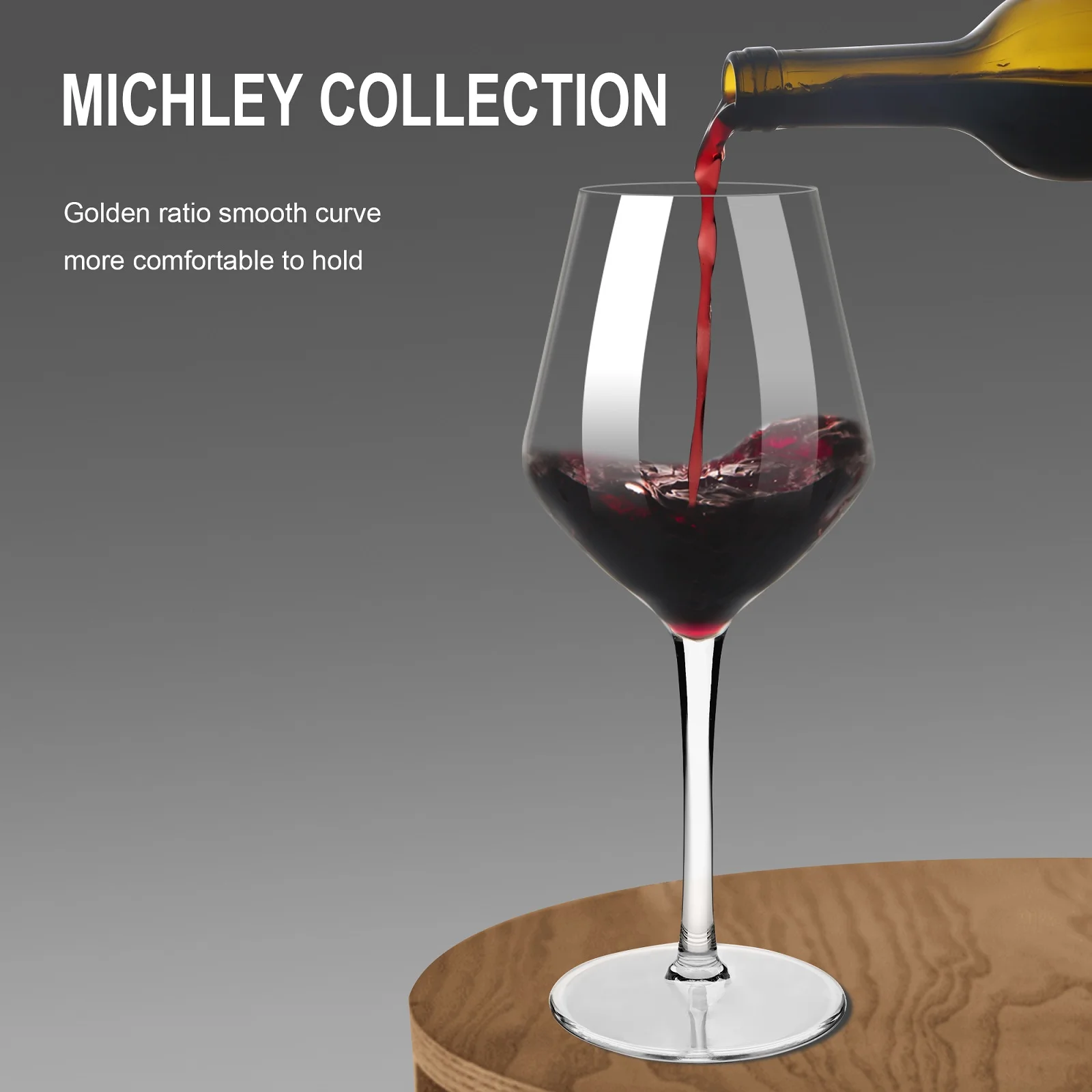 MICHLEY 15oz Unbreakable Tritan Plastic Wine Glass Picnic Set Reusable Luxury Glassware For Party Barware Outdoor Dishwasher