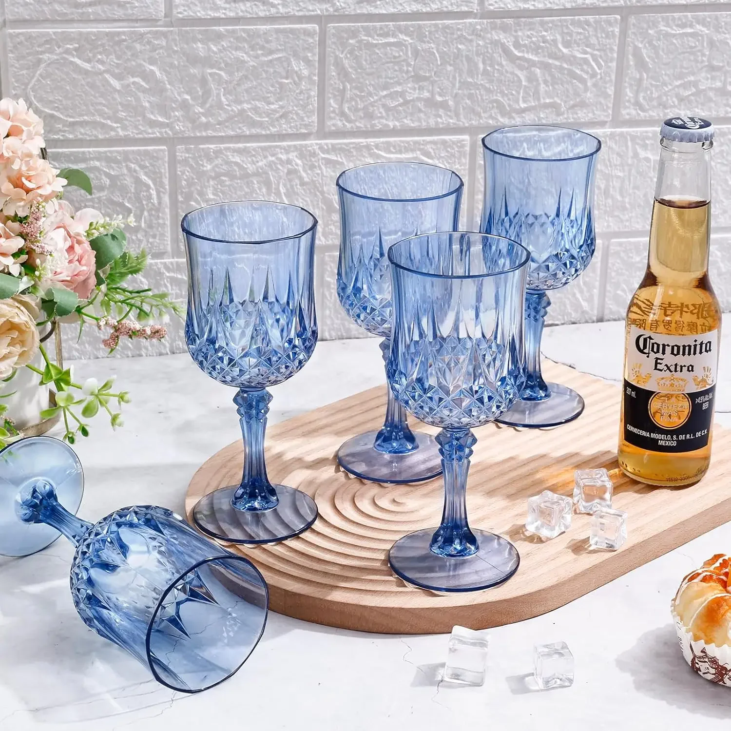 12PCS Plastic Champagne Flutes Shatterproof Tall Wine Glasses Reusable Drinkware for Wedding Party Outdoor Picnic Use