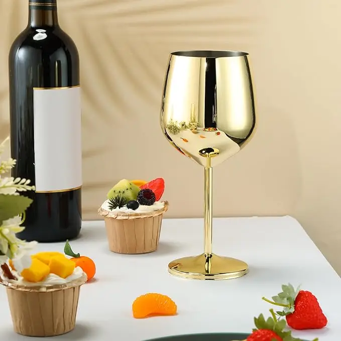 4PCS Stainless Steel Glass Cocktail Creative Metal Wine Glass Bar Restaurant Champagne Red Wine Glass Drinkware Barware Cup