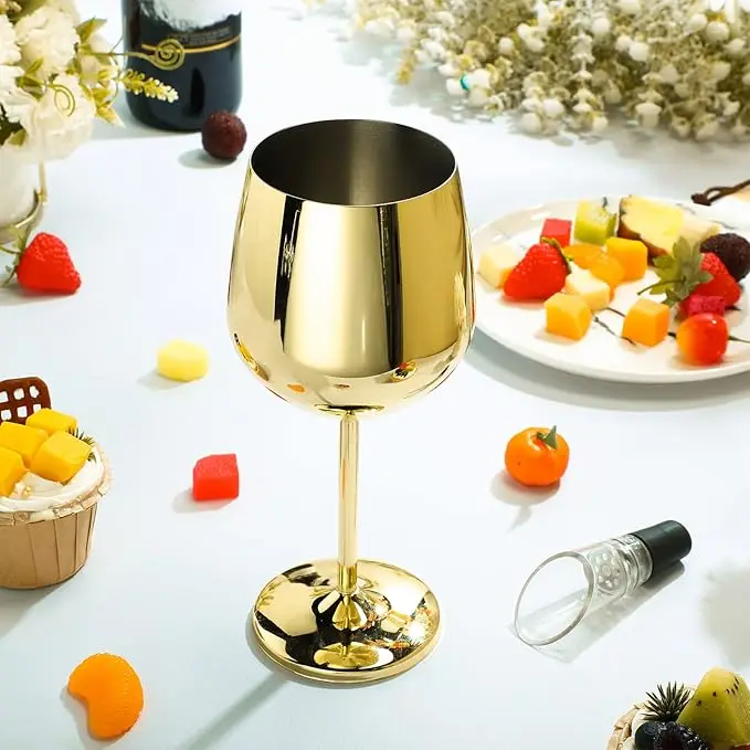4PCS Stainless Steel Glass Cocktail Creative Metal Wine Glass Bar Restaurant Champagne Red Wine Glass Drinkware Barware Cup