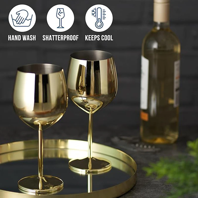 4PCS Stainless Steel Glass Cocktail Creative Metal Wine Glass Bar Restaurant Champagne Red Wine Glass Drinkware Barware Cup