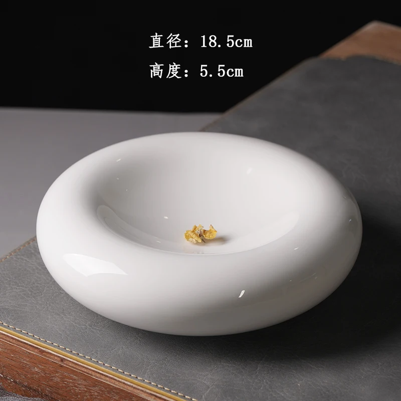Creative Circular Ceramic Plate with Double Layer Insulation Western Dining Plate White Personalized Restaurant Soup Plate