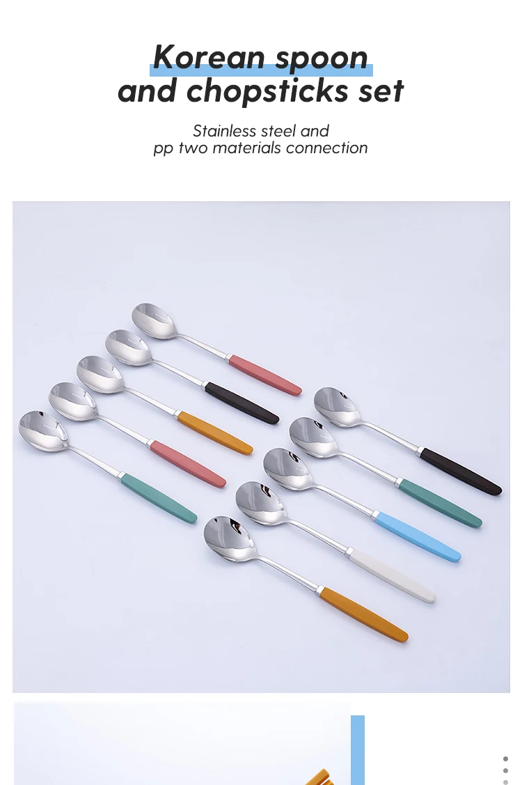 Korean Tableware Set 304 Stainless Steel Cutlery Set High Quality Dinner Set Spoon Chopsticks Set Dinnerware 8Pcs Cutlery Sets
