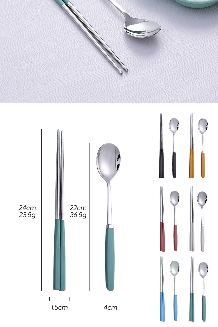 Korean Tableware Set 304 Stainless Steel Cutlery Set High Quality Dinner Set Spoon Chopsticks Set Dinnerware 8Pcs Cutlery Sets