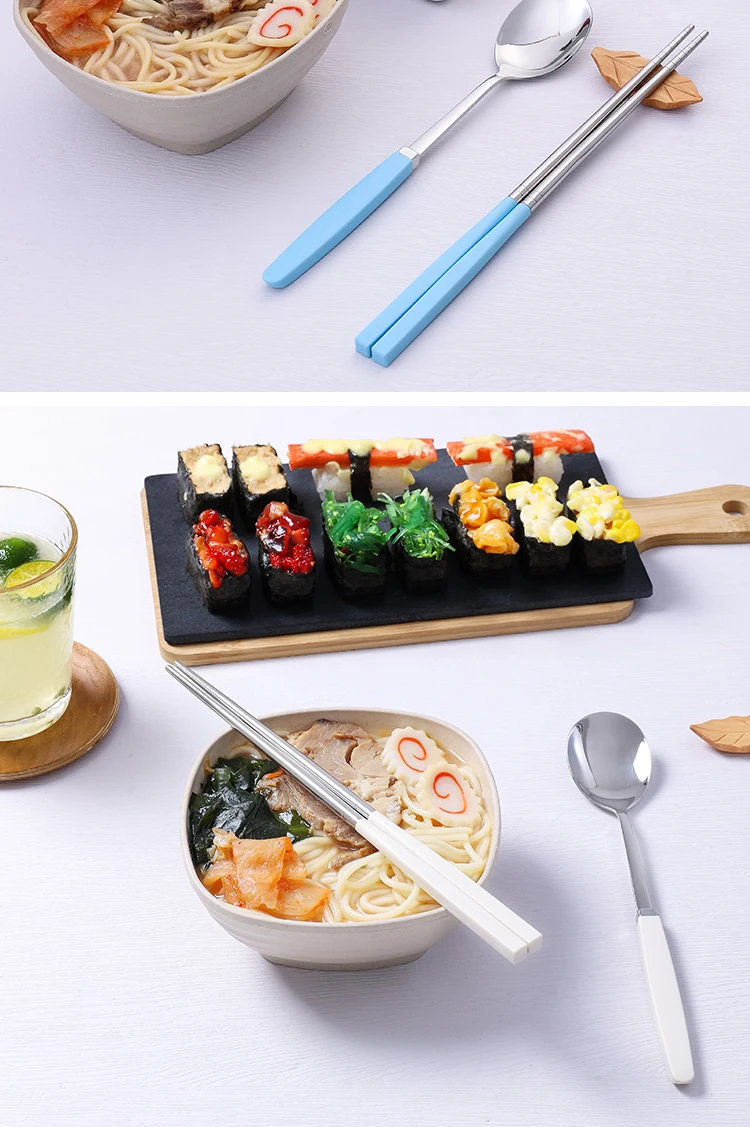 Korean Tableware Set 304 Stainless Steel Cutlery Set High Quality Dinner Set Spoon Chopsticks Set Dinnerware 8Pcs Cutlery Sets