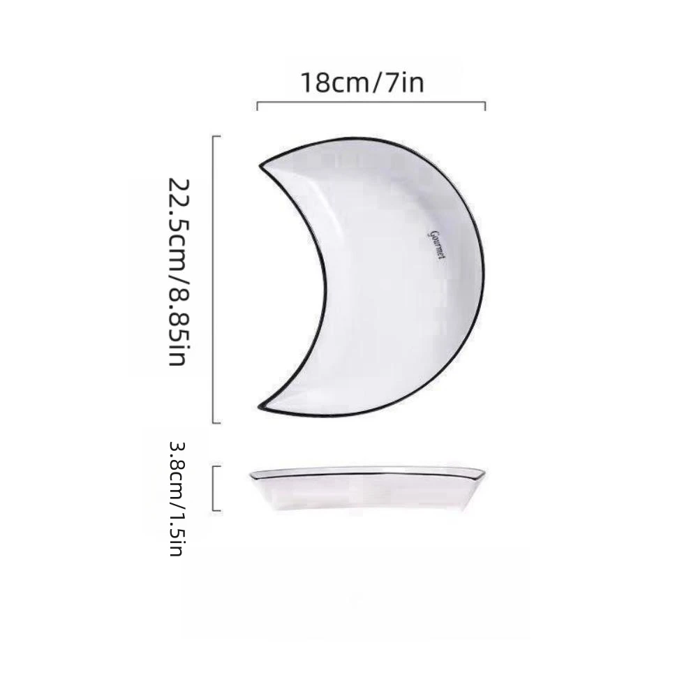 5 Piece Reunion Ceramic Dinnerware Set Moon Shaped Hot Pot Plate Flexible Combination of Plates According to Food Consumption 5 Piece Reunion Ceramic Dinnerware Set Moon Shaped Hot Pot Plate Flexible Combination of Plates According to Food Consumption