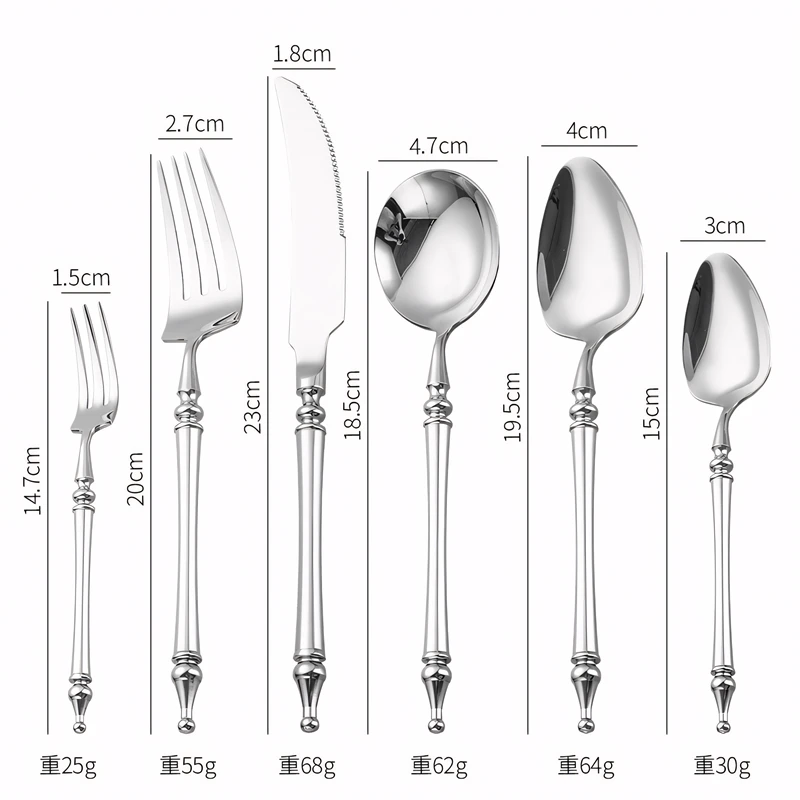 3/4/5/6PCS Silm Romantic 304 Stainless Cutlery Set Hotel French Tableware Wedding Table Decoration Luxury Spoon Fork Knife 3/4/5/6PCS Silm Romantic 304 Stainless Cutlery Set Hotel French Tableware Wedding Table Decoration Luxury Spoon Fork Knife