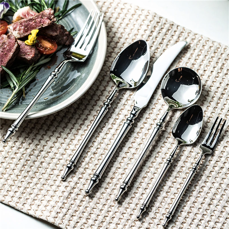 3/4/5/6PCS Silm Romantic 304 Stainless Cutlery Set Hotel French Tableware Wedding Table Decoration Luxury Spoon Fork Knife 3/4/5/6PCS Silm Romantic 304 Stainless Cutlery Set Hotel French Tableware Wedding Table Decoration Luxury Spoon Fork Knife
