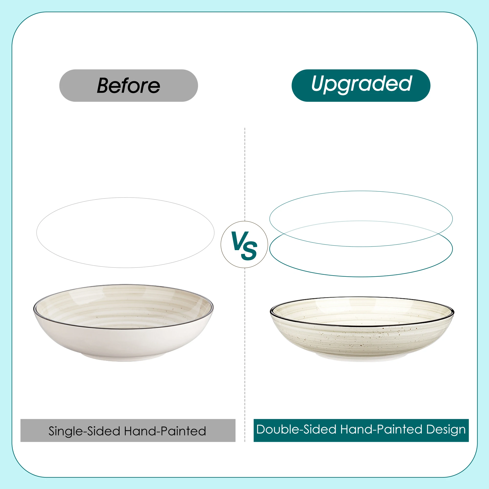 Vancasso 24/48 Piece Beige Plates Dinner Sets Ceramic Dinnerware Sets Handpainted Spiral With 6 Dinner Plate/Dessert/Soup/Bowl Vancasso 24/48 Piece Beige Plates Dinner Sets Ceramic Dinnerware Sets Handpainted Spiral With 6 Dinner Plate/Dessert/Soup/Bowl