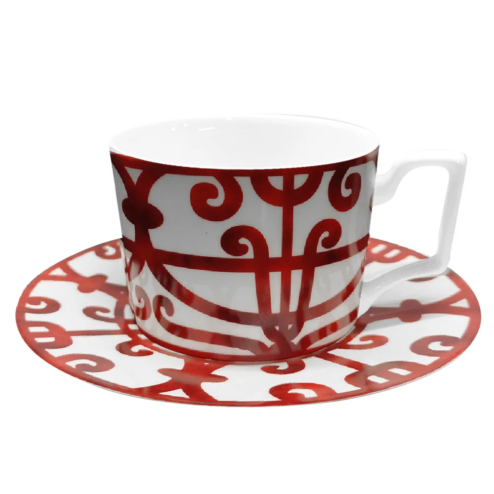 Nordic Iron Ceramic Plate Set Western Wedding Dessert Plate Daily Fruit Plate Bone China Coffee Cup Saucer