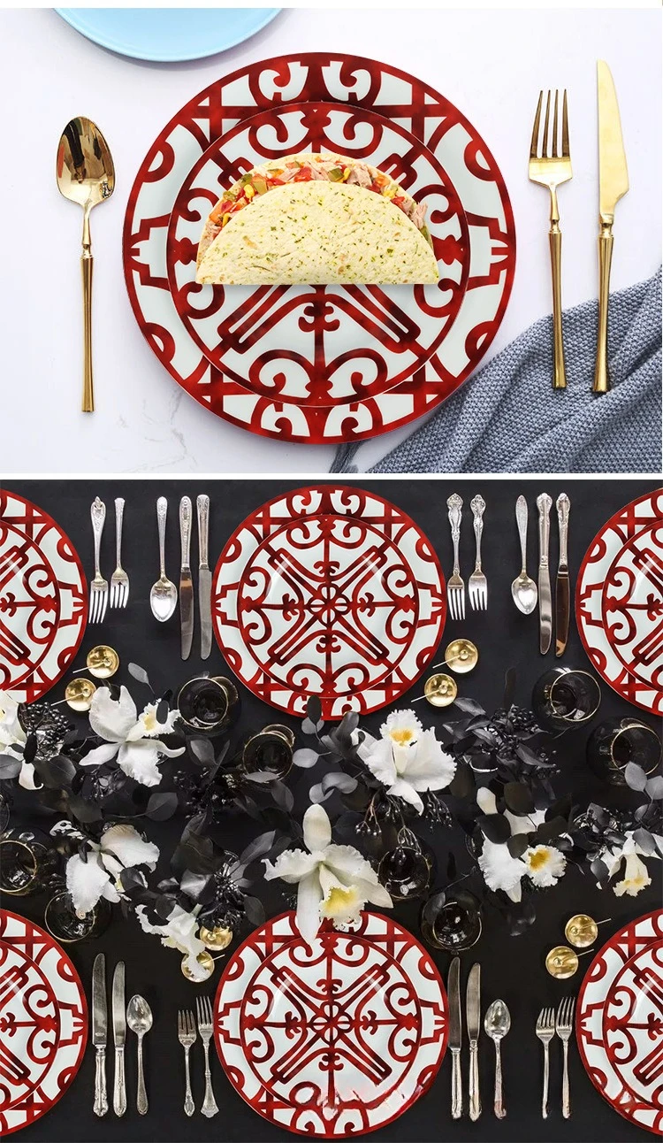 Nordic Iron Ceramic Plate Set Western Wedding Dessert Plate Daily Fruit Plate Bone China Coffee Cup Saucer