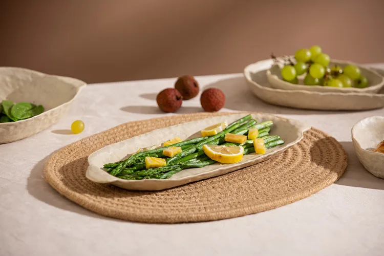 Creative Irregular Dishes and Plates Sets Vintage Hand Pinch Texture Tableware Feature Hotel Dinner Plates Dessert Bowl Home