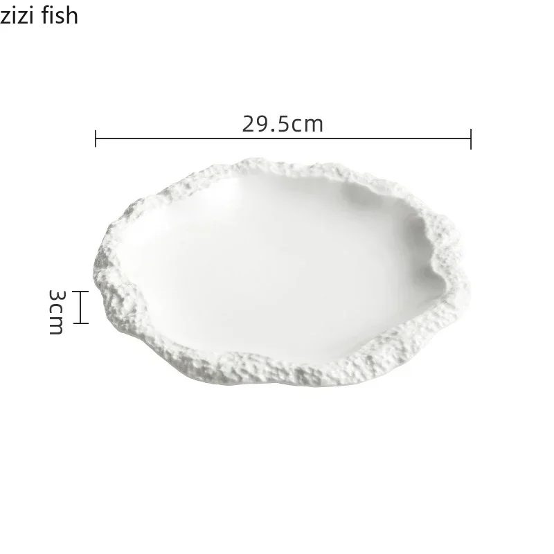 Simple Solid Color Tableware Porcelain Pasta Steak Plate Dinner Plate Creative Kitchen Irregular Serving Tray Cooking Dishes Simple Solid Color Tableware Porcelain Pasta Steak Plate Dinner Plate Creative Kitchen Irregular Serving Tray Cooking Dishes