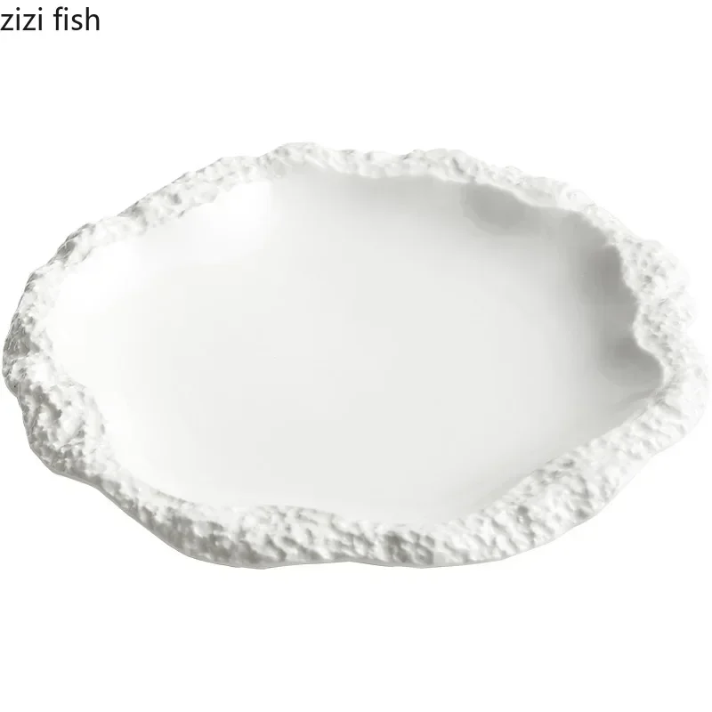 Simple Solid Color Tableware Porcelain Pasta Steak Plate Dinner Plate Creative Kitchen Irregular Serving Tray Cooking Dishes Simple Solid Color Tableware Porcelain Pasta Steak Plate Dinner Plate Creative Kitchen Irregular Serving Tray Cooking Dishes
