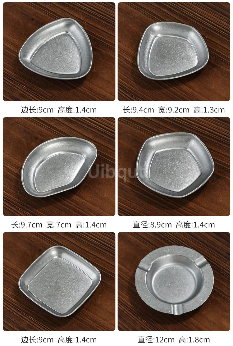new Retro Cutlery Set Plates Dinnerware Bowls Dining Plates Stainless Steel Western Food Plates steak tray smakk dish Cutlery